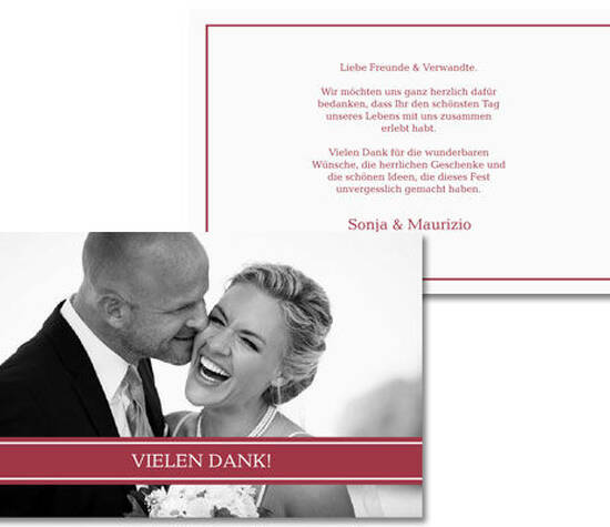 Beispiel: Hochzeitskarte, Foto: Design & Print.