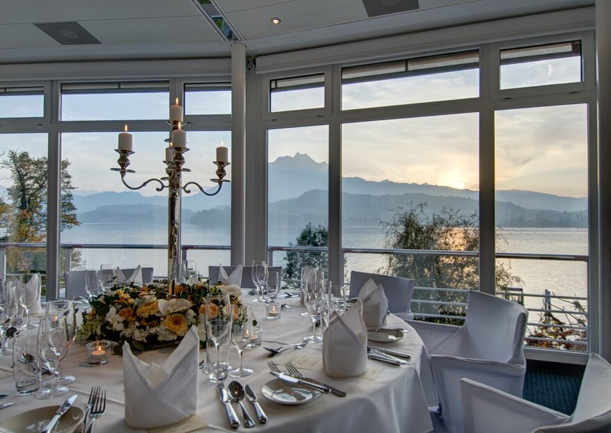 Das Seehotel Hermitage als passende Szenerie für eine atemberaubende Hochzeitsfeier in Luzern