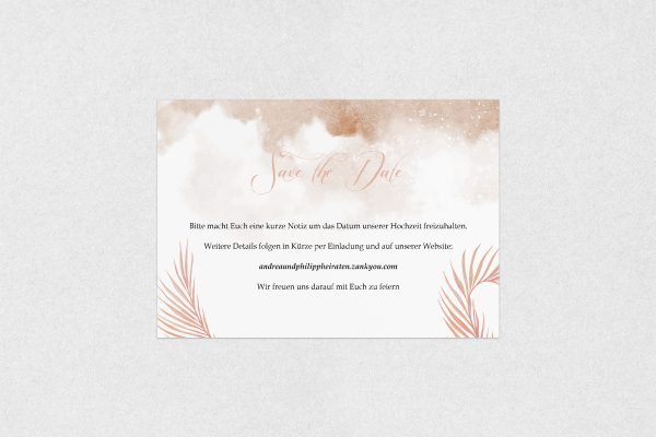 Hochzeitspapeterie Save the Date Andrea Paradise