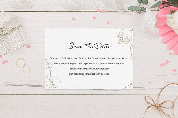 Hochzeitspapeterie Save the Date Marie Paradise