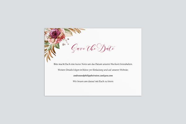 Hochzeitspapeterie Save the Date Paula Love