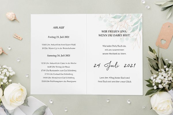 Hochzeitseinladungen Hochzeitseinladungen Minimalistischer Kranz Wiesengrün