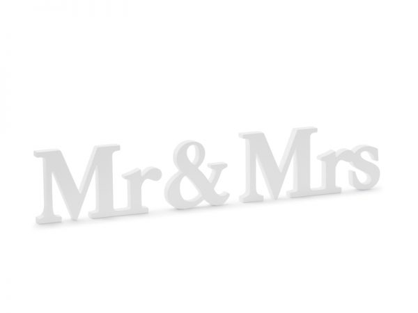 Geschenkband Holzinschrift Mr & Mrs