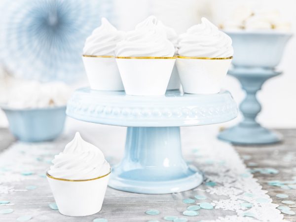 Babyshower Cupcake-Wrapper Weiß