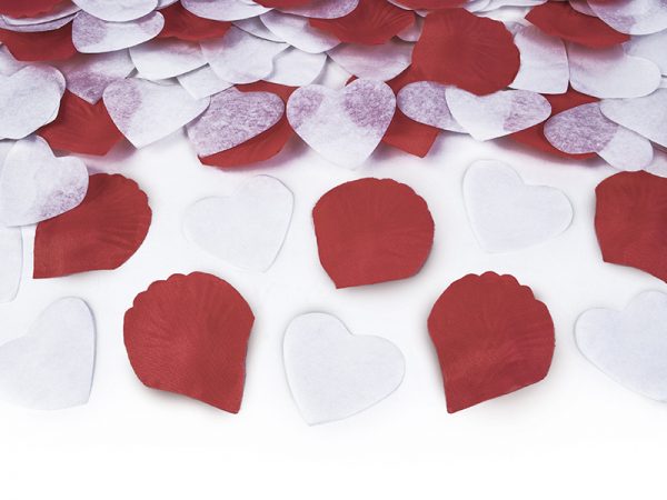 Konfetti Konfettikanone mit Herzen und Rosenblättern 30cm