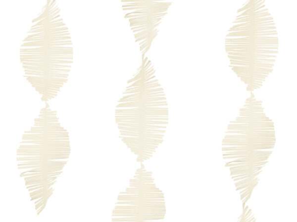 Foto Zubehör Junggesellinnenabschied Krepppapier-Streifen-Kranz in heller Cremefarbe: 3 Meter