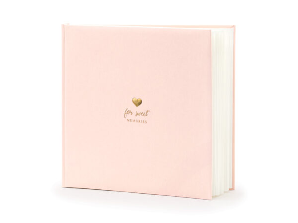 Gästebuch Hochzeit Unterschriftenbuch "Für süße Erinnerungen" Farbe Rosa und Gold