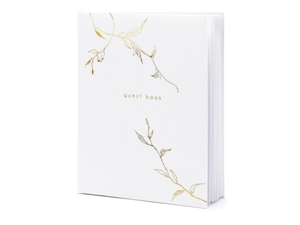 Gästebuch Hochzeit Weißes Unterschriftenbuch mit goldenen Verzierungen