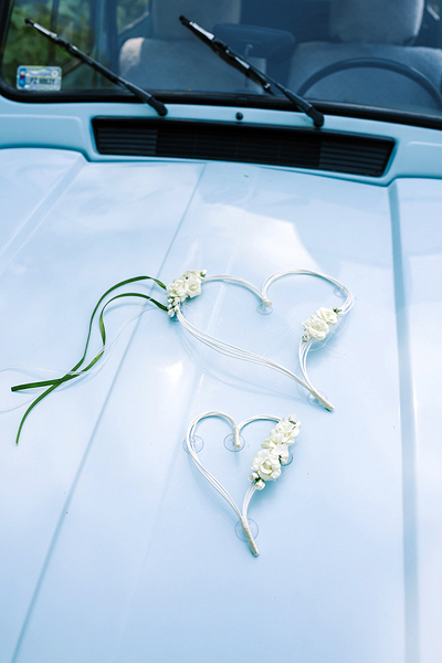 Rattan Herzen mit Creme Blumensträuße und grünes Band für Hochzeit  Dekoration ❤️