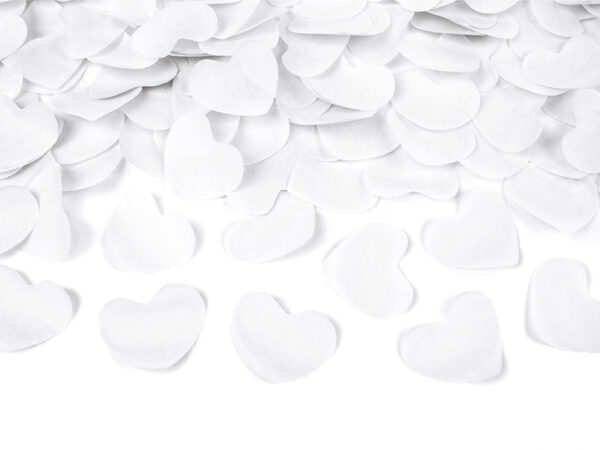 Babyshower Konfettikanone für Hochzeiten: Weiße Herzen