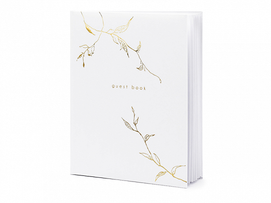 Gästebuch Hochzeit Weißes Unterschriftenbuch mit goldenen Verzierungen