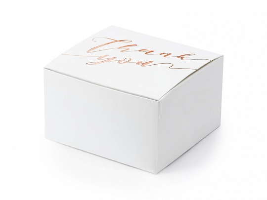 Beutel und Schachteln Dankeschön" Weißer quadratischer Karton "Dankeschön" Rose Gold: 10 Stk.