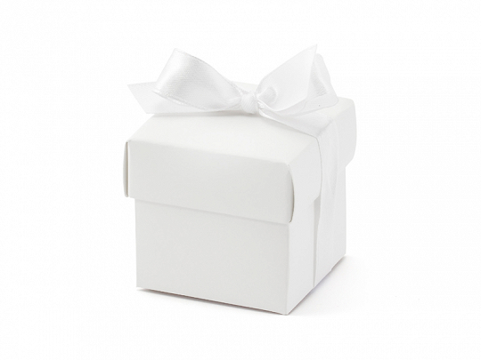 Beutel und Schachteln Quadratische weiße Pappschachtel mit Deckel: 10 Stück.